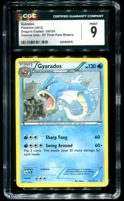 CGC 9 Gyarados Cosmos Holo Dragons Exalted B&W 2012 Pokemon Card #24 - Image 1