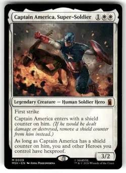Captain America, Super-Soldier 9 Marvel Super Heroes Magic: The Gathering NM - Image 1