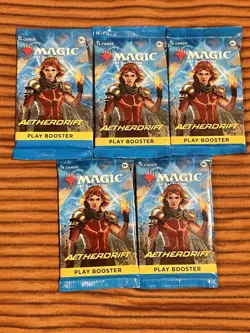 5 Packs Magic the Gathering Play Booster Pack Lot MTG Aetherdrift - Image 1