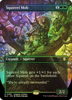 Magic The Gathering MTG SQUIRREL MOB BORDERLESS FOIL Bloomburrow NM Near Mint - Image 1