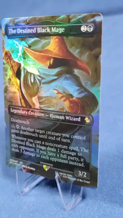 The Destined Black Mage, Borderless Foil - 0447, Final Fantasy Commander, MTG NM - Image 5