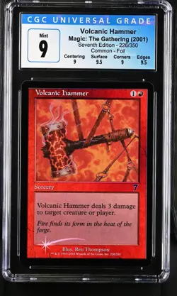 VOLCANIC HAMMER 7th Edition Foil C CGC 9 Q++ MTG [Nostalgium] - Image 1