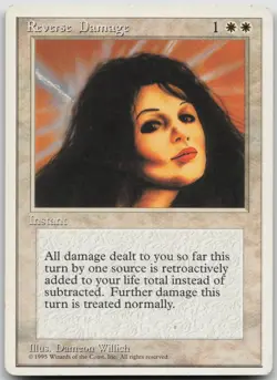 Reverse Damage Rare Fourth Edition Magic: The Gathering Lightly Played - Image 1