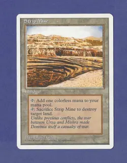 1995 Magic the Gathering - Strip Mine - Fourth - 4th Edition MTG - Image 1
