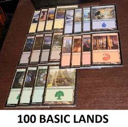 MTG 100 Basic Lands Lot - 20 of each color land - NM condition - Image 1