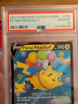 Pokemon Celebrations Flying Pikachu V Ultra Rare Holo Full Art 006/025 PSA 10 - Image 2