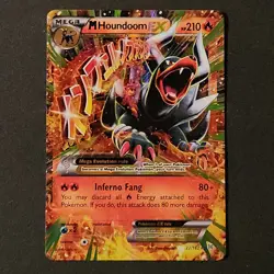 Mega M HOUNDOOM EX 22/162 XY BREAKthrough HOLO FULL ART Pokemon - Image 1