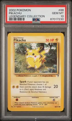 2002 POKEMON LEGENDARY COLLECTION 86/110 PIKACHU PSA 10 GEM MINT *LOW POP 212* - Image 1