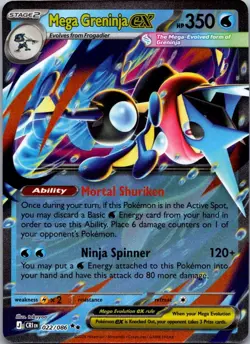 Mega Greninja ex 022/086 Double Rare Chaos Rising Pokemon Near Mint - Image 1