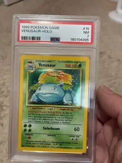 PSA 7 Pokemon Base Set Unlimited Holo Rare Venusaur 15/102 NEAR MINT Condition! - Image 3