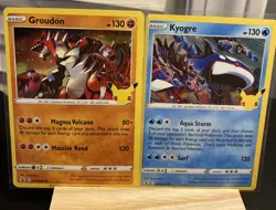 Kyogre 003/025 & Groudon 017/025 Celebrations Pokemon 25th Anniversary Cards -NM - Image 1
