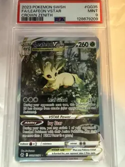 PSA 9 Leafeon Vstar GG35/GG70 Pokemon Crown Zenith Galarian Gallery - Image 1