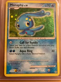 2007 Pokemon Manaphy Holo Rare Basic 70 HP 9/130 Swirl 🌀 - Image 1