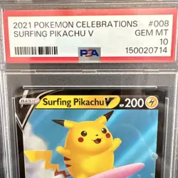 The Pokemon Company Surfing Pikachu V 008/025 PSA 10 2021 Celebrations Holo - Image 4