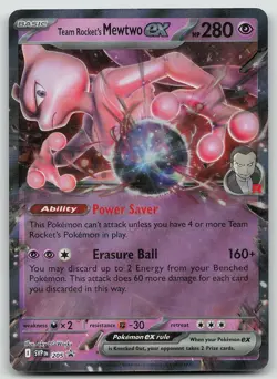 Pokemon Team Rocket's Mewtwo ex 205 Scarlet & Violet Promo Promo Holo NM - Image 1
