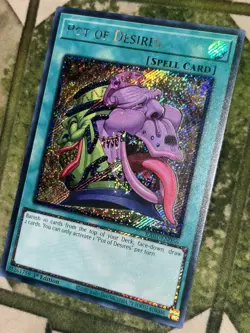 YuGiOh POT OF DESIRES Platinum Secret Rare RA01-EN056 - Image 1