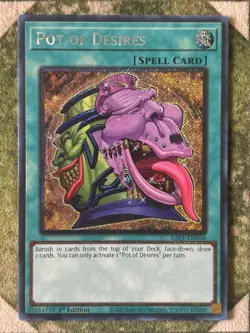 YuGiOh POT OF DESIRES Platinum Secret Rare RA01-EN056 - Image 2