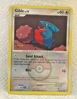 Pokemon Gible Staff City Championship Promo Crosshatch Holo 106/147 NM - Image 1