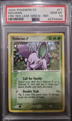 Pokemon Nidoran (Male) EX Fire Red & Leaf Green Reverse Holo #71 PSA 10 Gem Mint - Image 1