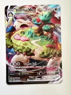 Pokemon TCG Snorlax VMAX Holo Ultra Rare Card 142/202 Sword & Shield Base Set NM - Image 1