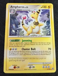 Pokemon TCG Ampharos 1/132 Non-Holo Secret Wonders Rare MP/HP - Image 1