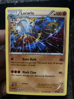 Pokemon TCG Lucario Holo XY140 XY Black Star Promo Lp/nm Check Pictures - Image 1
