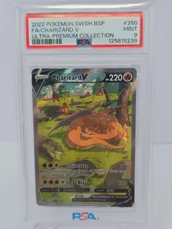 Pokemon TCG Charizard V SWSH260 SWSH Promo Holo EN PSA 9 - Image 1