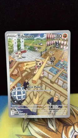 Pokemon Timburr 183/167 Twilight Masquerade Illustration Rare Holo Near Mint - Image 2
