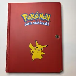 Vintage Pokemon Gotta Catch 'Em All Binder Red Pikachu 1999 Broken Clasp AAA - Image 1