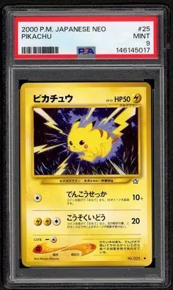 2000 POKEMON JAPANESE NEO #25 PIKACHU PSA 9 MINT - Image 1