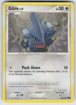 Gible 14/17 Common POP Series 9 Pokemon Moderately Played - Image 1