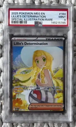 Lillies Determination Pokemon Mega Evolution 184/132 SIR Full Art PSA 9 - Image 1