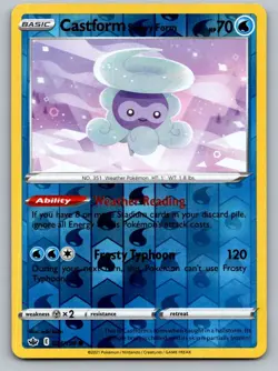 Castform Snowy Form 034/198 Common Chilling Reign Pokemon Reverse Holo Near Mint - Image 1