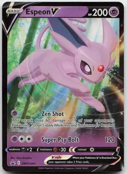 Espeon V SWSH201 Holo Promo Sword & Shield Promo Pokemon Near Mint - Image 1