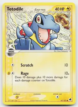 Totodile 67/101 Common Dragon Frontiers Pokemon Lightly Played - Image 1