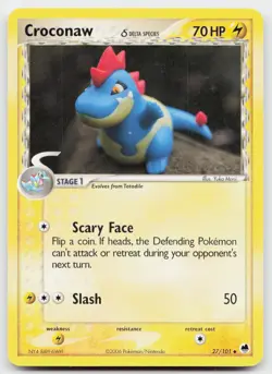 Croconaw 27/101 Uncommon Dragon Frontiers Pokemon Lightly Played - Image 1