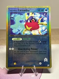 Team Aqua's Carvanha 25/95 Pokemon Ex Team Magma vs Team Aqua Reverse Holo LP NM - Image 1