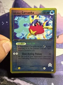 Team Aqua's Carvanha 25/95 Pokemon Ex Team Magma vs Team Aqua Reverse Holo LP NM - Image 3