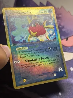 Team Aqua's Carvanha 25/95 Pokemon Ex Team Magma vs Team Aqua Reverse Holo LP NM - Image 4
