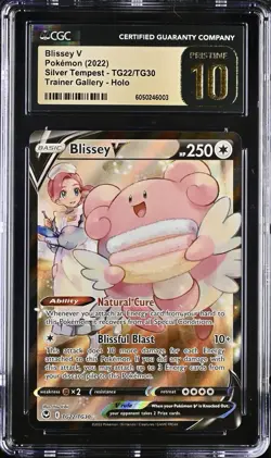 CGC 10 PRISTINE Blissey V Silver Tempest TG22/TG30 Holo Pokemon Card psa - Image 1