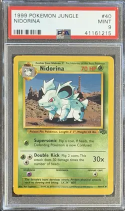 NIDORINA 40/64 JUNGLE POKEMON PSA 9 - Image 1