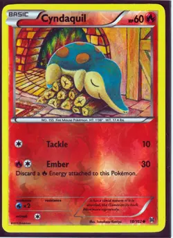 2015 POKEMON CYNDAQUIL 18/162 XY BREAKTHROUGH -COMMON -REVERSE HOLO-NM - Image 1