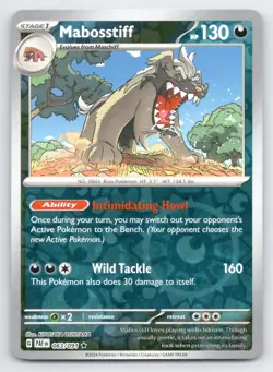 Pokemon Mabosstiff Paldean Fates PAF R REVERSE HOLO 063/091 NM - Image 1