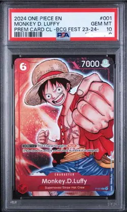 2024 One Piece En Monkey D Luffy Premium BCG Fest 23-23 #001 PSA 10 GEM MINT - Image 1