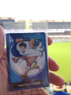 2026 ONE PIECE LOS ANGELES DODGERS MONKEY D LUFFY DON CARD PROMO 7/2/26 IN HAND! - Image 1