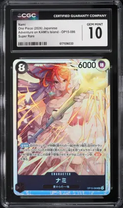 Nami OP15-086 CGC 10 One Piece Adventure On KAMI's Island SR Jpn - Image 1