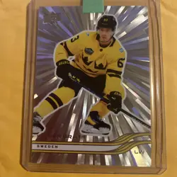 2025-26 upper deck extended - Jesper Bratt Team Sweden Outburst Silver - Image 1