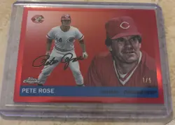 Topps Chrome Platinum 2025 Pete Rose True red Refractor 1/5 - Image 1