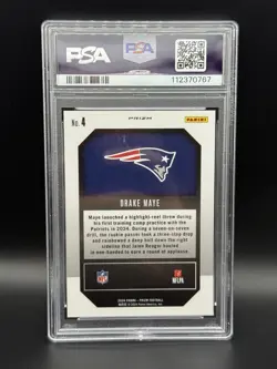 Drake Maye 2024 Panini Prizm Emergent #4 Green Ice Rookie Card PSA 9 (RC) - Image 2