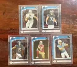 (5) Lot Of 2024 Panini Clearly Donruss Rated Rookies Brock Bowers (RC) - Image 1